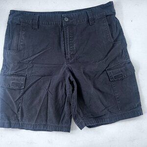 Mens Cargo Shorts 36W Magellan Black Cotton Durable Outdoor Wear‎ Hiking Fishing
